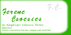ferenc csocsics business card